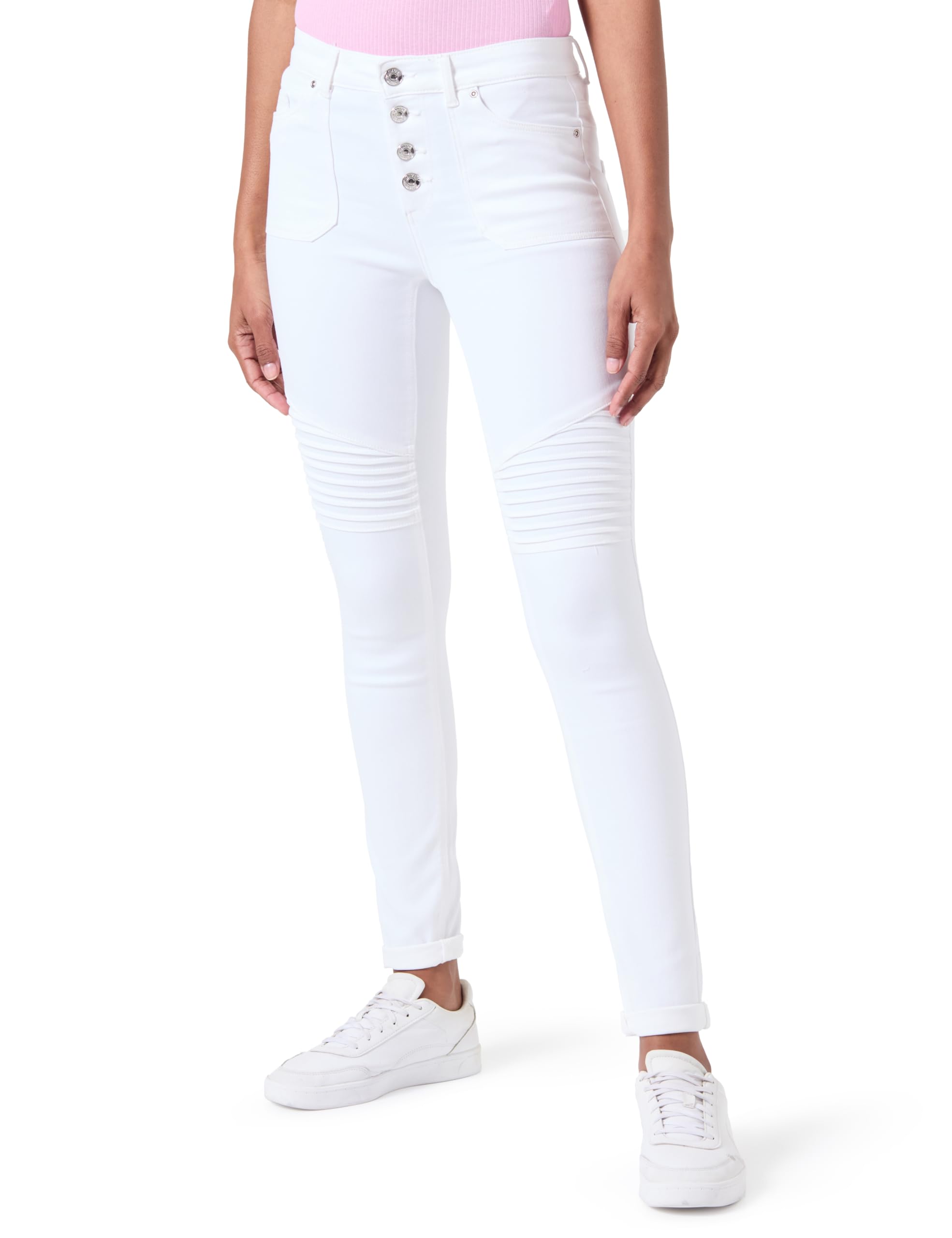 ONLY Onlhush Mid Waist Sk Poc Biker PIM DNM Women's Mid-Waist Jeans