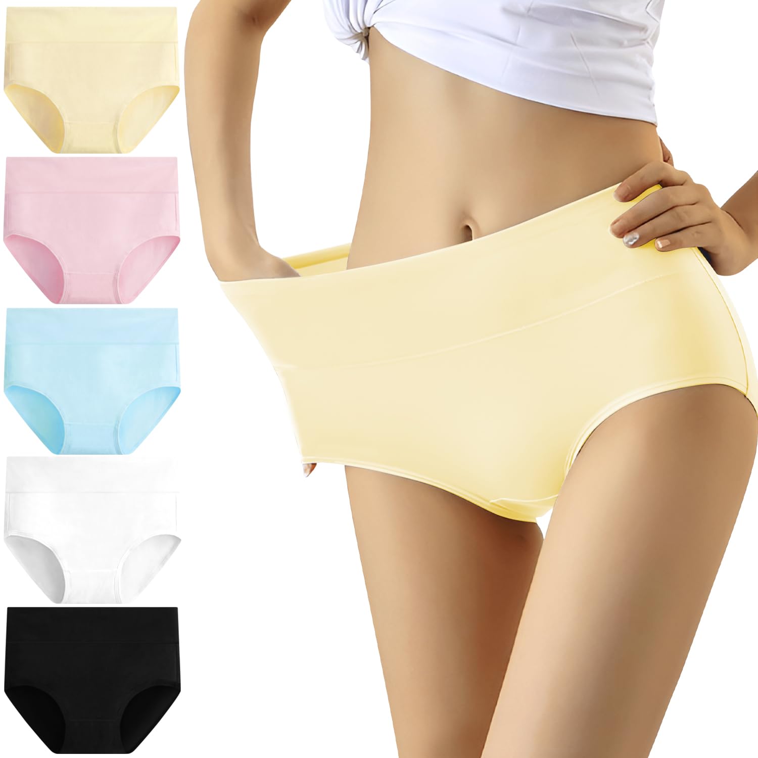 YouShow Women's Knickers High Waist Cotton Underwear for Women Ladies Full Brief