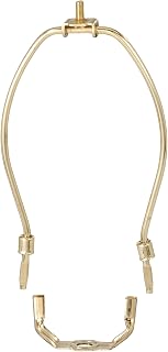 B&P Lamp® Jumbo 15 Inch Regular Weight Lamp Shade Harp Holder for Table and Floor Lamps, Brass Plated Steel Finish