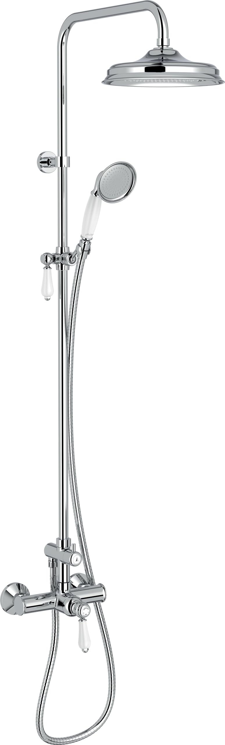 Jacob Delafon Louise Mechanical Shower Column, Retro Style, Chrome