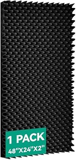 Geynnple 1 Pcs Sound Proof Foam Panels |48"×24"×2" Quick-Recovery Soundproof Wall Panels | High Density Sound Dampening Panels for Home Studio,(Black)