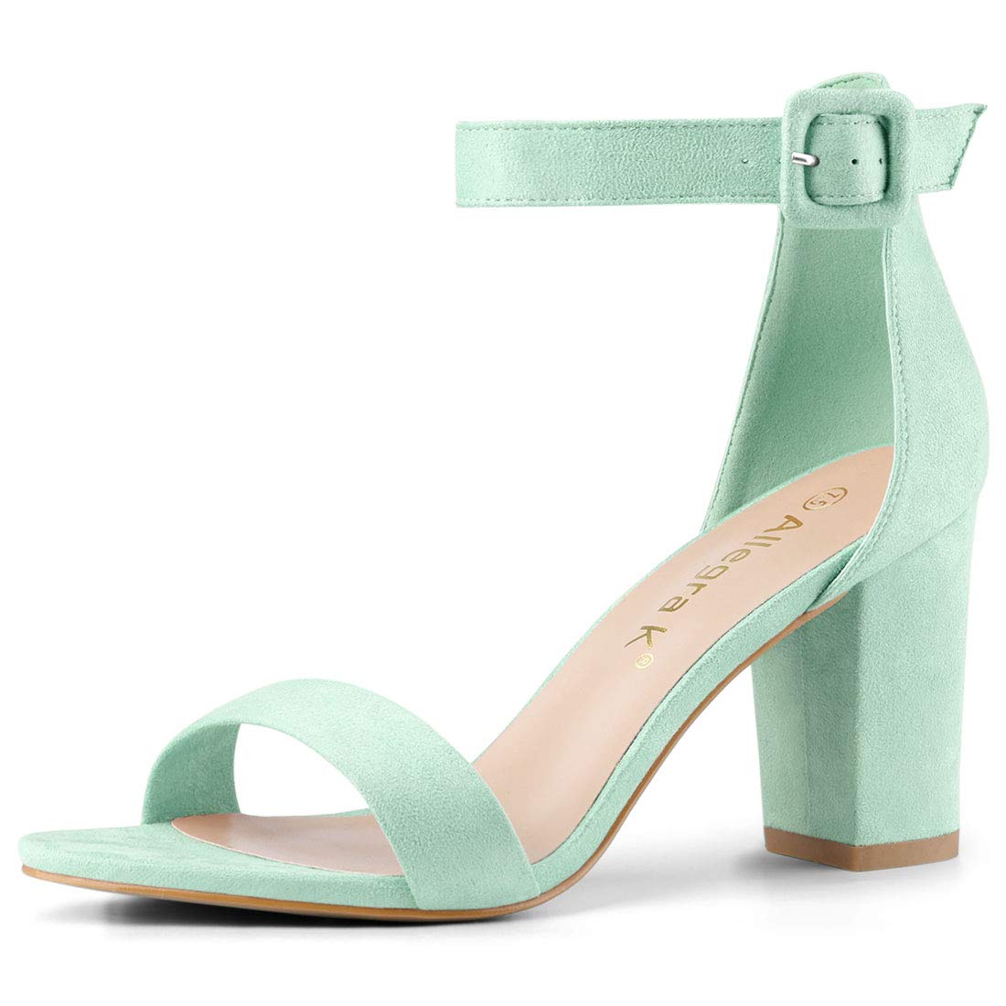 Allegra K Women’s Sandals, Open Toe Pumps, Chunky Block Heel, Ankle Strap