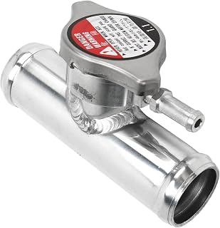 Radiator Filler Neck, Inline Radiator Hose Filler Neck With 16PSI Cap 32mm 11/4in OD T6061 Aluminum Polished for Cars