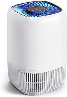 VOOPNU Air Purifiers for Home, High Efficiency Filter Up to 1076 Ft², White | for Pet Hair, Odors, Pollen, Smoke, Compact Air Cleaner with 3 Speeds, Timer, Aroma 22 dB Quiet 360°Intake, DH-JH12