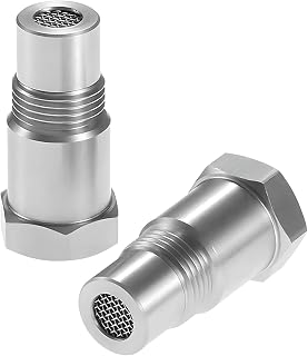 2 Pcs O2 Oxygen Sensor Adapter, M18 x 1.5 Steel Sensor Spacer with Filter | Oxygen Sensor Spacer Extender, Auto Parts Non-Fouler Adapter for Spark Plug and Engine Auxiliary Use
