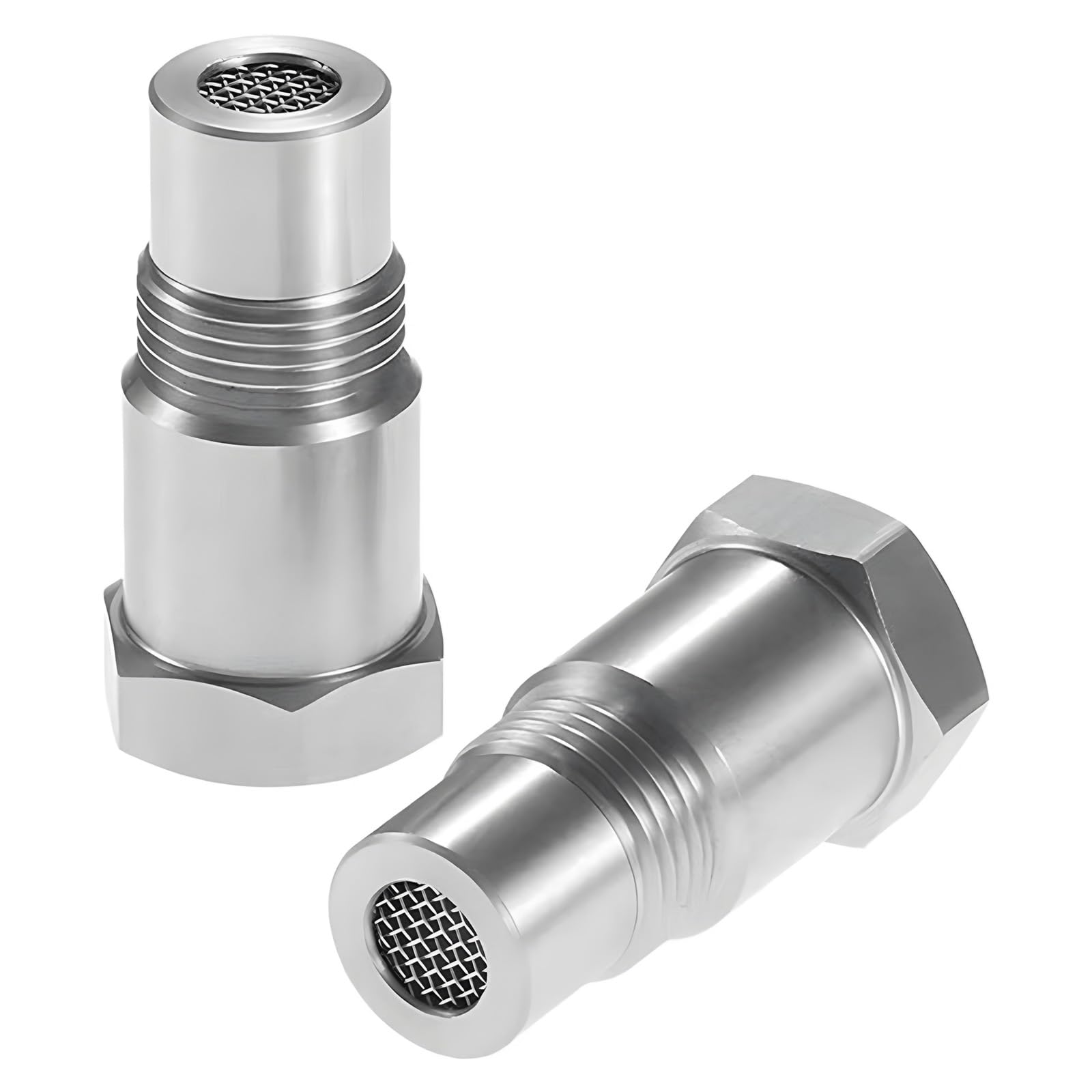 2 Pcs O2 Oxygen Sensor Adapter, M18 x 1.5 Steel Sensor Spacer with Filter | Oxyg