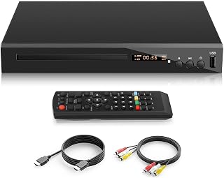 Blu-Ray Disc Player, HD 1080P Blue Ray Disc Player for TV, Play Region A/1 Blu-Ray Disc and All Region DVD Discs, DVD Player with HDMI/AV/Coaxial Output, USB Input, Built-in PAL NTSC (Zone 1 Blu-ray)
