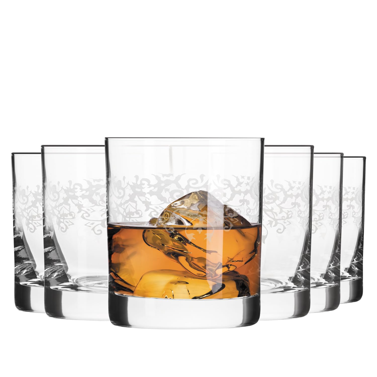 Krosno Whisky Glasses 350ml - Set of 6 - Krista Deco Collection - Lead Free Crys