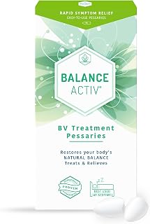 Balance Activ BV Pessaries, Bacterial Vaginosis Treatment for Women, 1 Pack | BV treatment for women, rapidly relieve unpleasant odour, discomfort & discharge; Antibiotic-free; 7 single-use pessaries