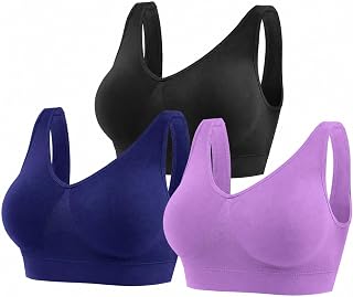 YUTYTH Women's Seamless Sports Bra Non-Wired Crop Top Bra Removable Pads