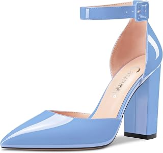 Castamere Women's High Chunky Block Heel Heel Lace Toe Cap Sandals Ankle Strap Clear Two-Piece Pumps 10 cm Heels