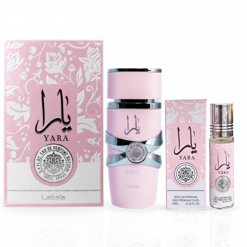 Lattafa Yara 2-piece Fragrance Bundle for Women (3.4 Oz Eau de Parfum Spray + 0.