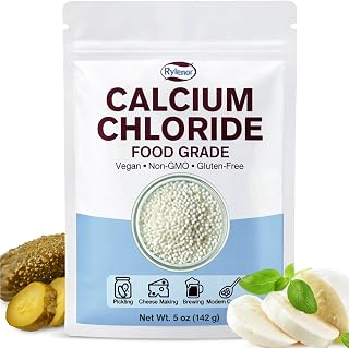 Calcium Chloride Food Grade 5 oz for Cheese Making, Pickling | Vegan, Gluten-Free, Resealable Pouch, 2-Year Shelf Life, Pure Calcium Chloride for Canning, Brewing & Modern Cooking