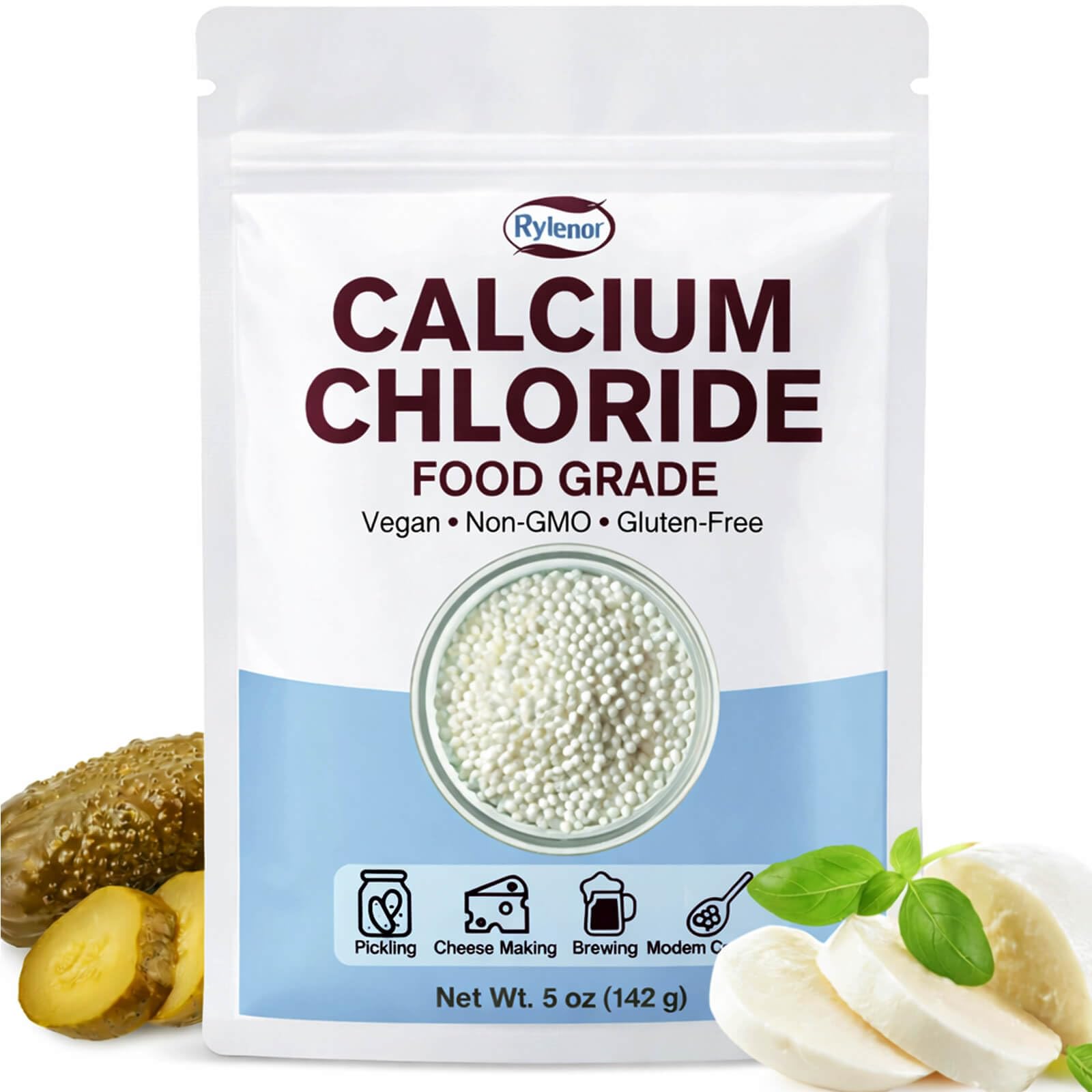 Calcium Chloride Food Grade 5 oz for Cheese Making, Pickling | Vegan, Gluten-Fre