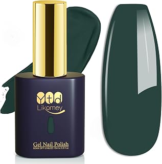 YTD Likomey Esmalte Semipermanente de Uñas en Gel UV LED,15ml Verde Esmeralda Esmaltes de Gel Verde Oscuro Diseño de uñas Salón en casa Día de Navidad Manicura artística,CS005