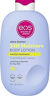 eos Shea Better Body Lotion- Vanilla Cashmere, 24-Hour Moisture, 16 fl oz | Natural Shea Butter & Oil, Whipped Vanilla & Caramel, Lasting Hydration, 100% Vegan & Cruelty-Free, Apply to Dry Skin
