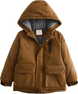 amropi Boys Hooded Winter Coat Fleece Lined Windbreaker Jacket for 3-11 Years