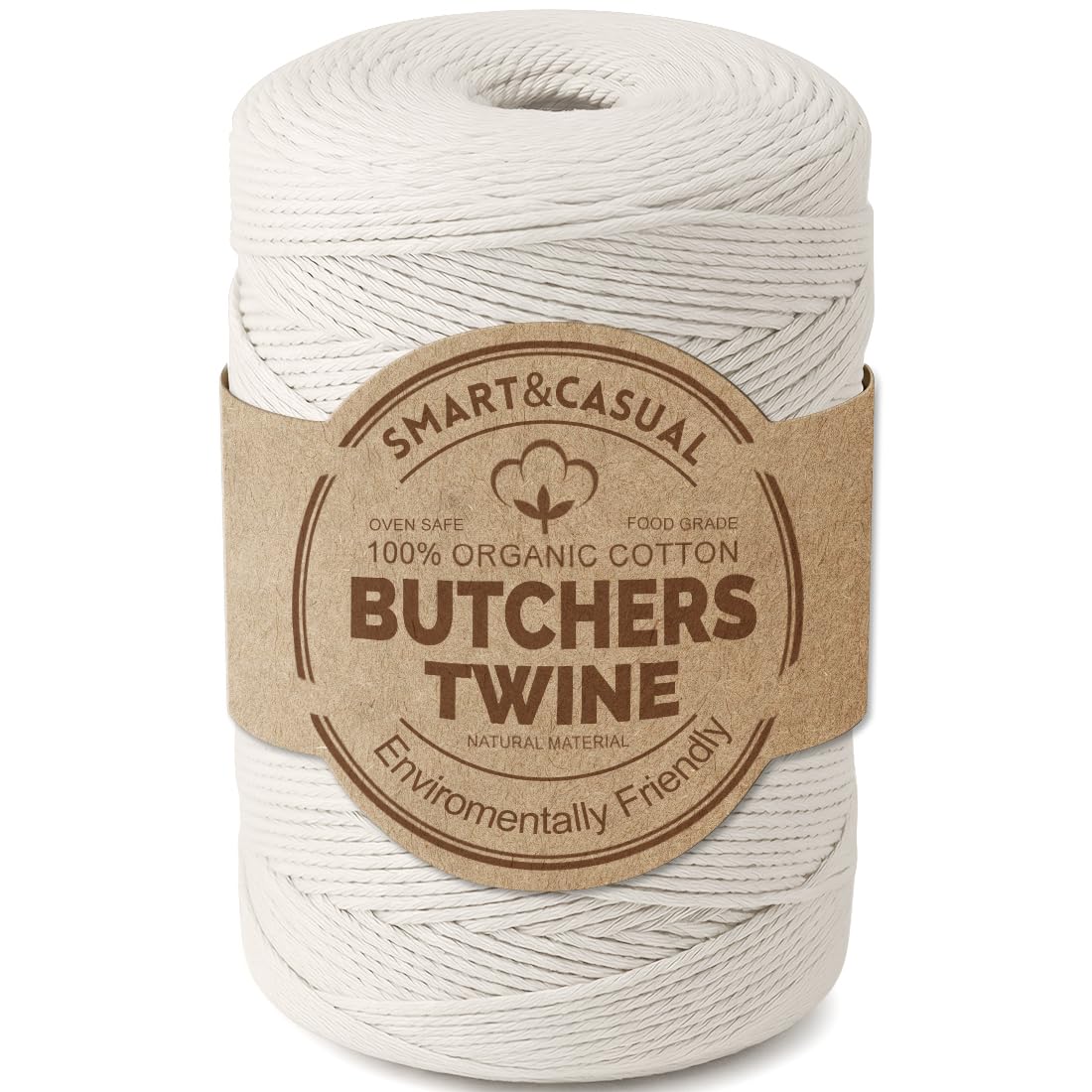 SMART&CASUAL 700 Feet 100% Cotton Butcher Twine String 2mm Food-Grade Cooking Tw