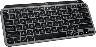 Logitech MX Keys Mini Mac Minimalist Wireless Keyboard Compact - Space Grey | USB-C rechargeable, Smart backlit keys auto-adjust to lighting, Bluetooth Low Energy, Pairs with up to 3 Apple devices