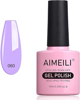 AIMEILI Soak Off UV LED Light Purple Gel Nail Polish - Lavender (060) 10ml
