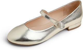 Feversole Women's Mary Jane Fashion, Classic Flat Shoes for Women Elegant Pumps Mary Jane with Soft Buckle Ballet Dance Shoes for Women