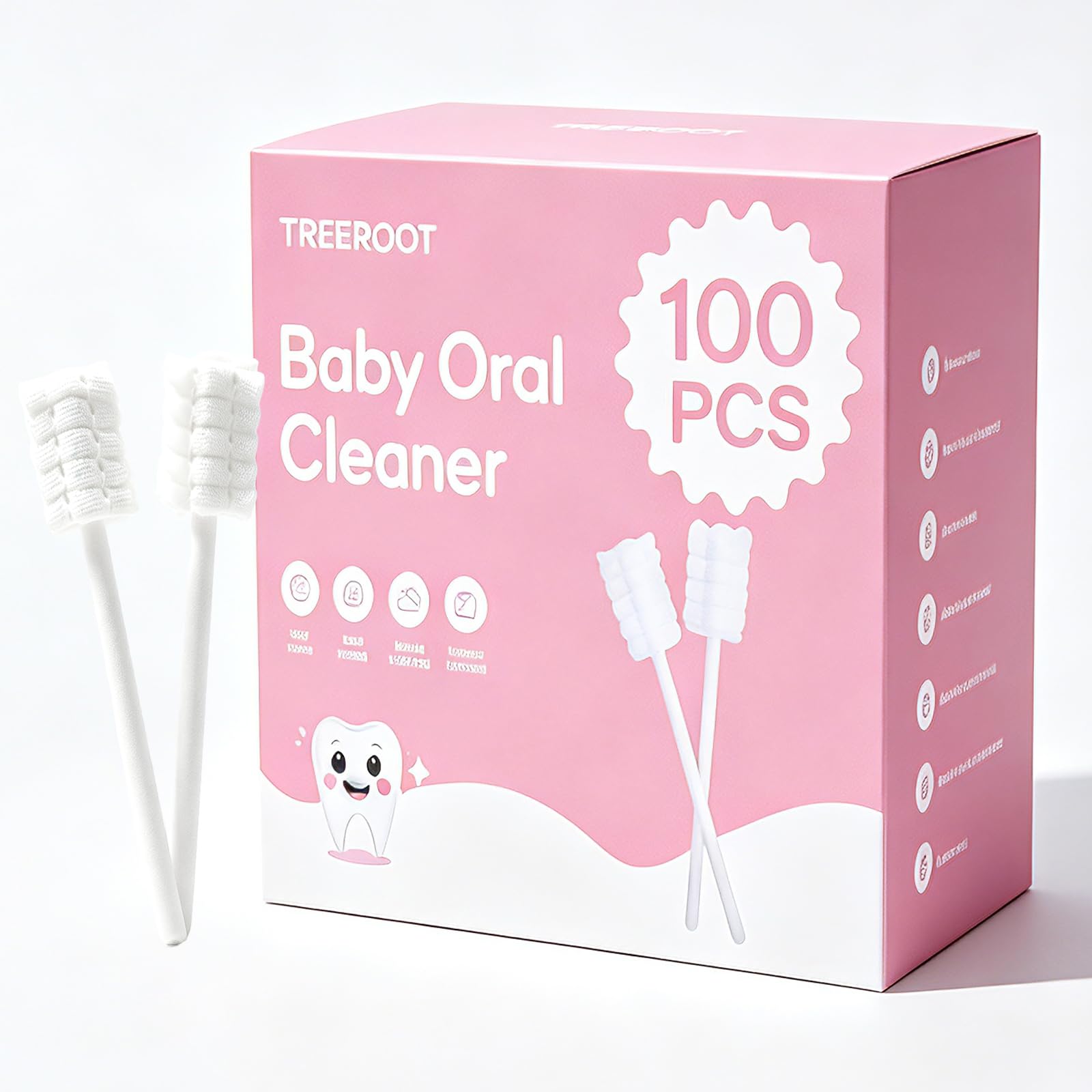 100 Pack Baby Tongue Cleaner and Oral Cleaner, Disposable Baby Toothbrush | Soft