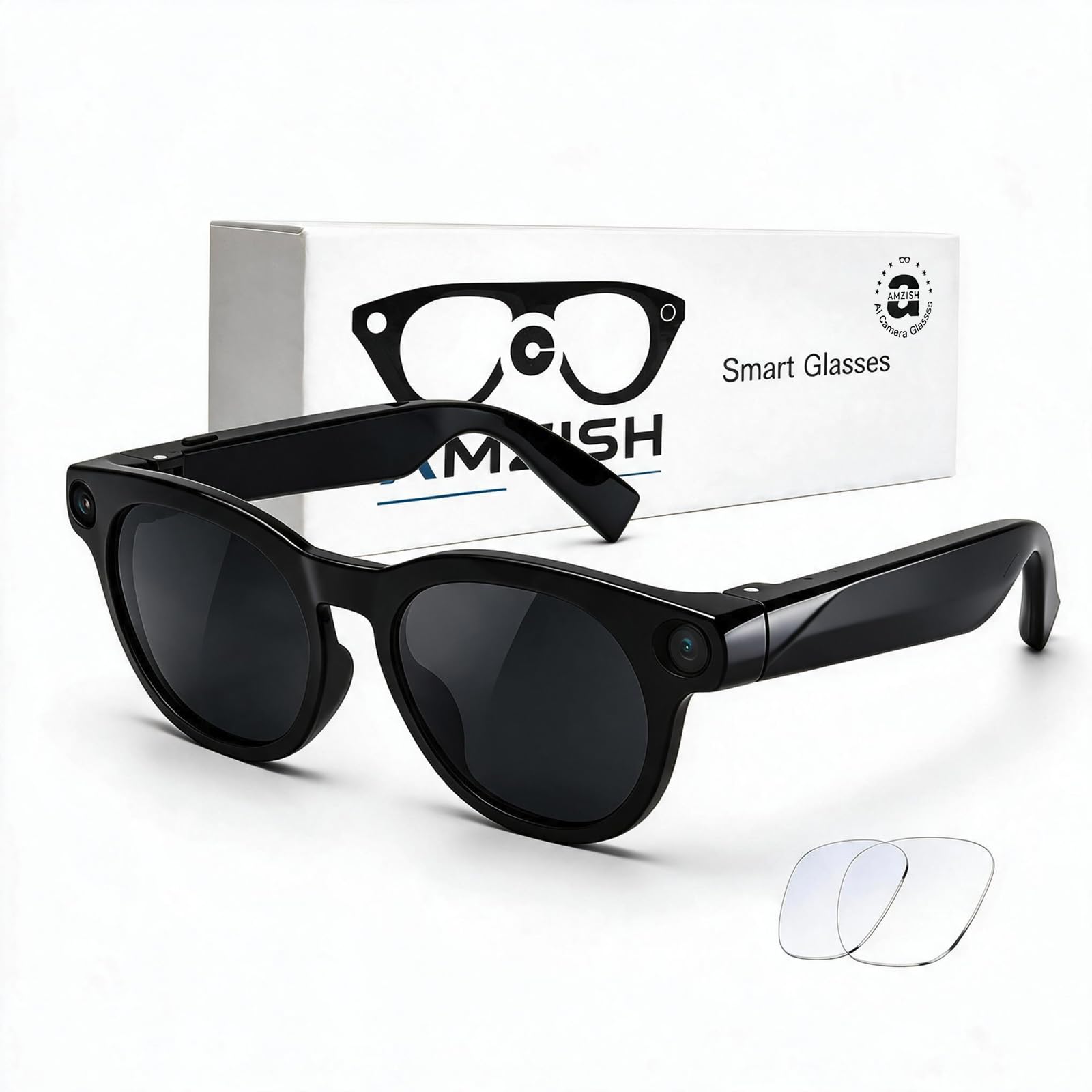 AI Smart Glasses with Camera, 8MP HD Bluetooth Camera Glasses for Women Men | 10