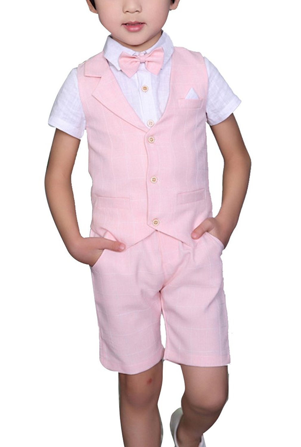 LOLANTA Set of 4 Children's Ceremony Summer Dress with Vest Trousers Shirt and B