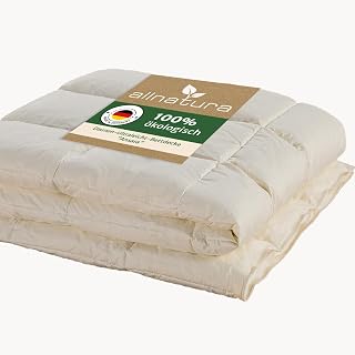 allnatura Ansara Ultra Lightweight Down Comforter 135 x 200 cm All Season Lightweight Duvet with Optimal Insulation Properties, 90% Down and 10% Feathers, Class 1, Downpass, Made in Germany