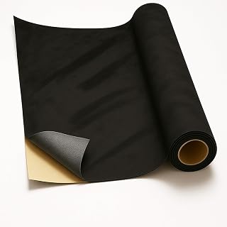Self-Adhesive Suede Decorative Film for Car - Headliner/Dash/Door/Trunk | Stretchable & Scratchproof Ultra-Fiber Leather | DIY Peel & Stick 10"x59" Black Pro-Grade Curved (Black, 10"x59")