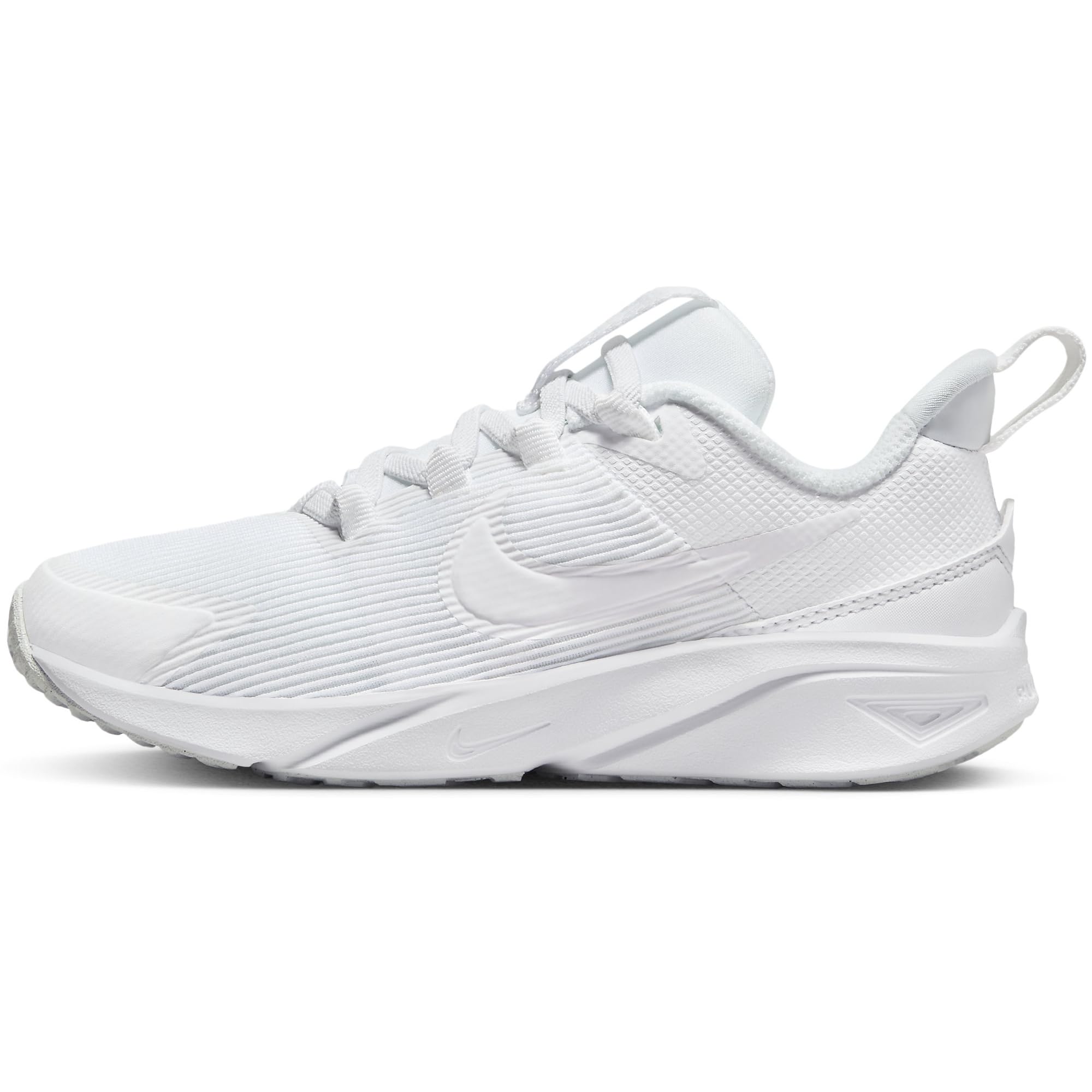 NIKE Star Runner 4 Boys DX7614-100 (White/White-White-Pure Platin), Size 10.5