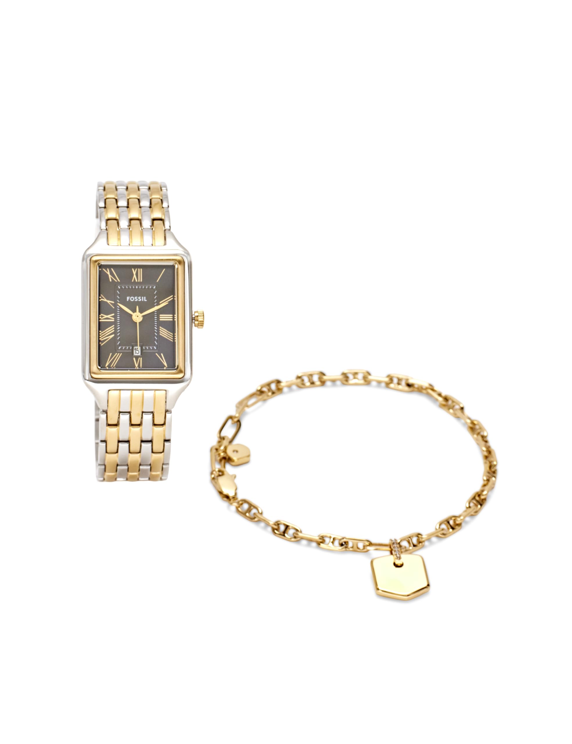 Fossil Raquel Women's Quartz Three Hand Movement Watch with Stainless Steel Stra