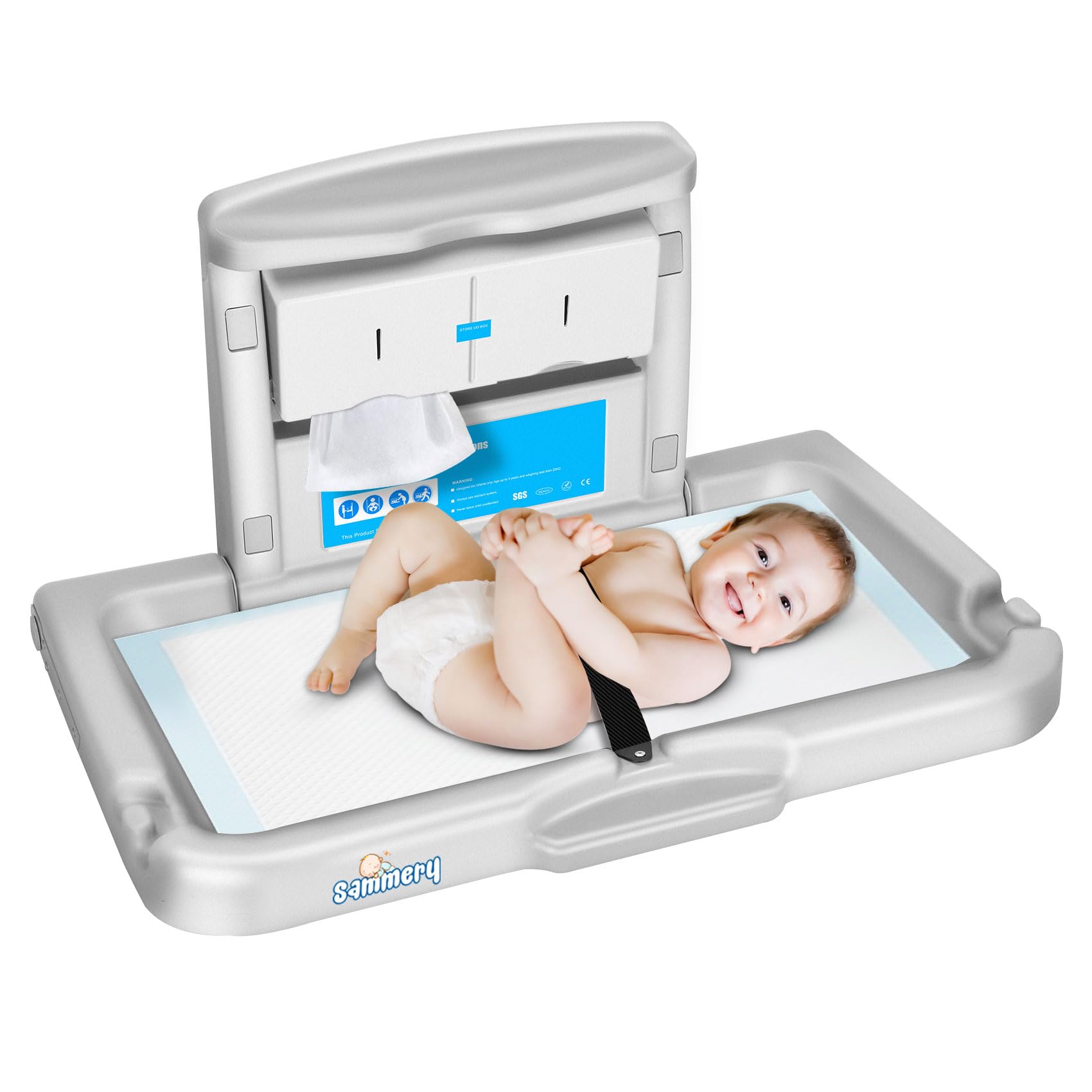 Commercial Baby Changing Station Wall Mounted | Heavy Duty Foldable Wall Mounted