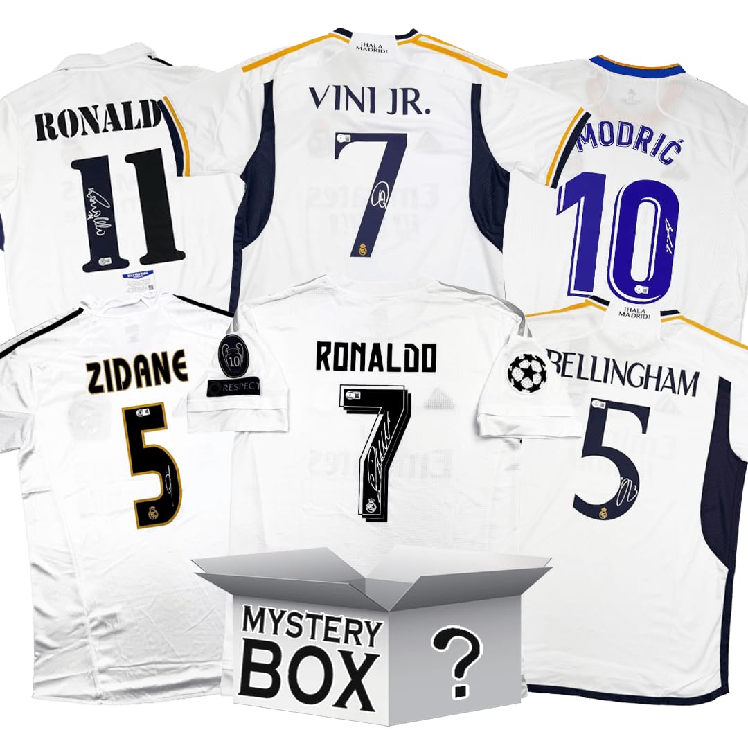 Real Madrid Autographed/Signed Soccer Jersey Mystery Box with PSA JSA or Beckett