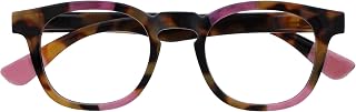OPULIZE Ava Reading Glasses with Rounded Frame Flattering Spring Hinges Anti-Scratch Brown Scales Pink Touch Men Women R62-4 +1.50