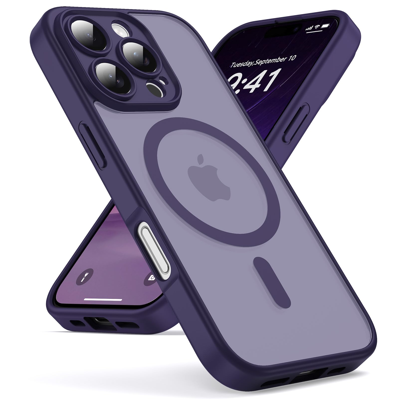 Oududianzi Magnetic Cover for iPhone 16 Pro Magsafe Case, Dark Purple