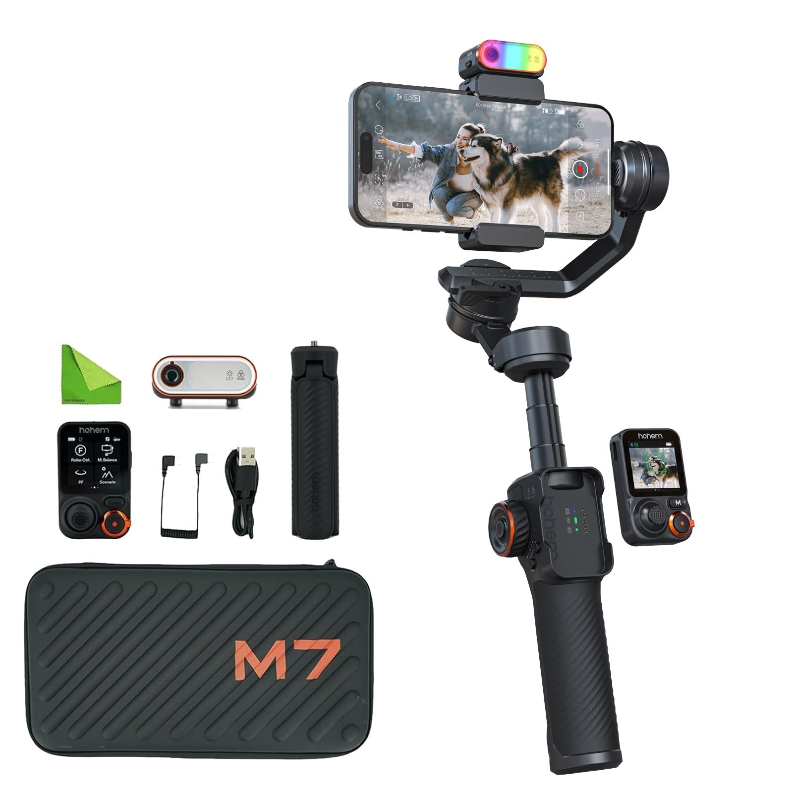 Hohem iSteady M7 Gimbal Stabilizer for iPhone,3-Axis Gimbal w/AI Tracking