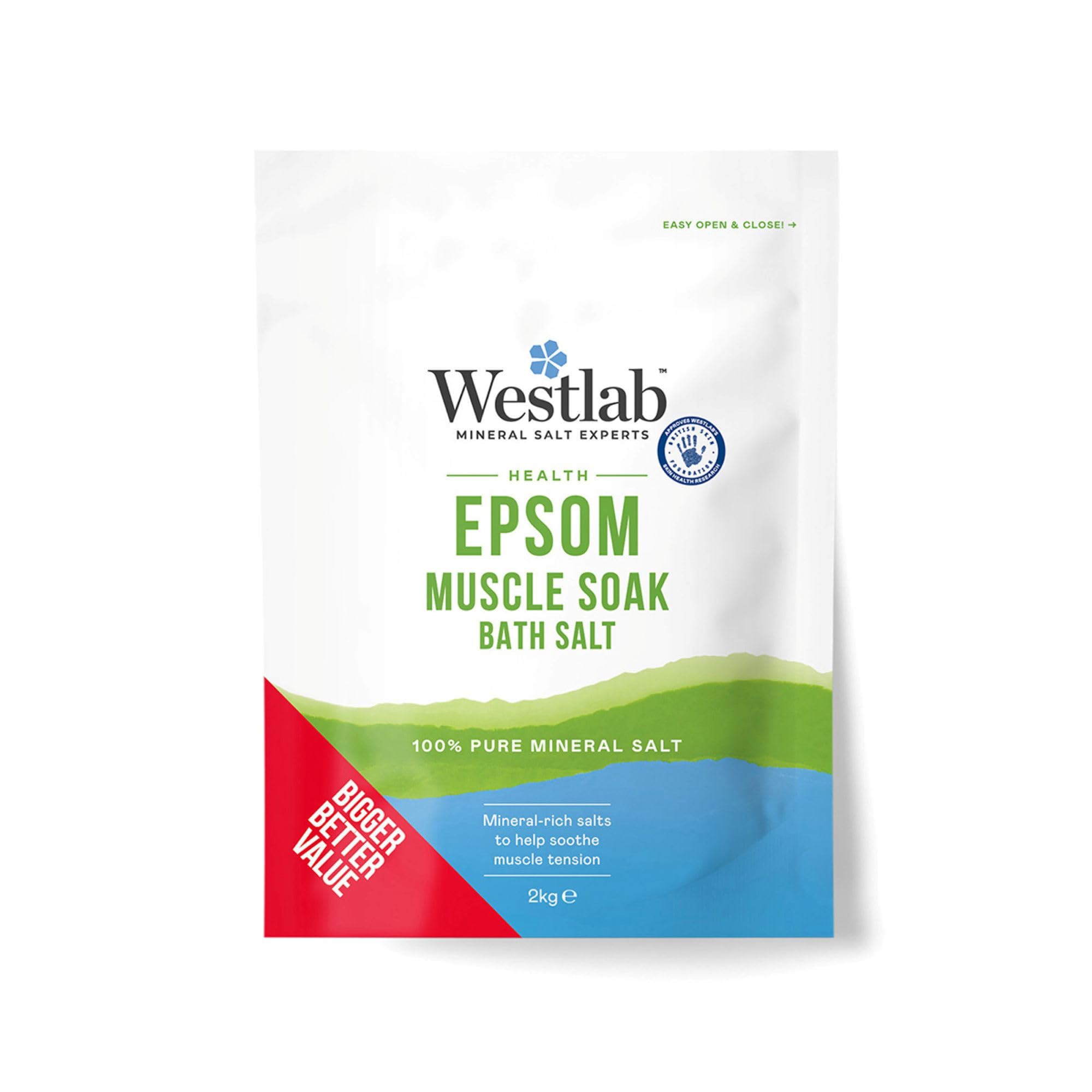 Westlab Health Epsom Bath Salts 2kg (1 Pack) | Help Soothe Tired Muscles While R