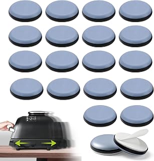 Furniture Sliders Chair Mover Slides - 24pcs Self Stick Moving Sliders Chair Legs Floor Protectors for Carpet Kitchen Furniture Grey