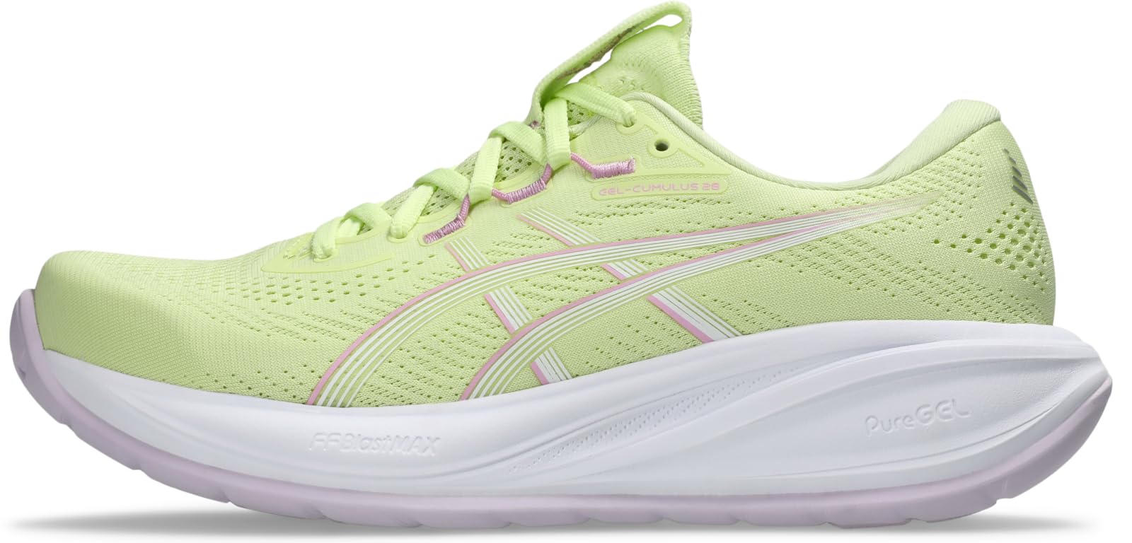 Asics Nimbus 21 Women's Road Running Shoes, Glow Green Hazy Lilac