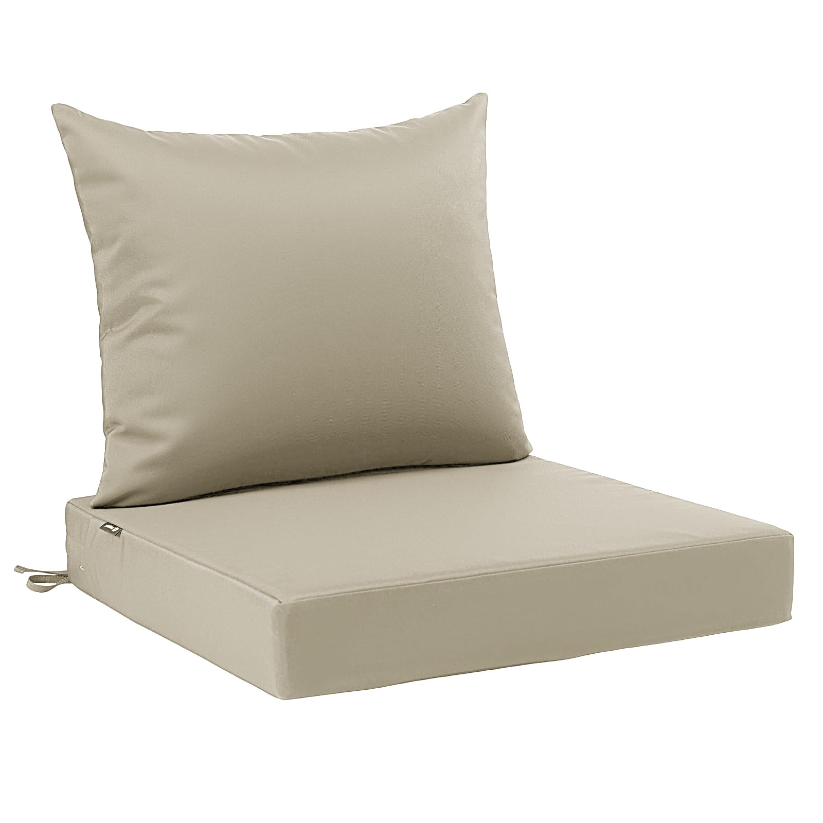 Favoyard Outdoor Patio Seat Cushions Set, 24 x 24 Inch, Waterproof, Beige | Fade