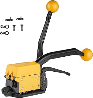 VEVOR Steel Strapping Tool for 1/2"-3/4" Width, 3-in-1 (Tensioner, Crimper, Cutter) Manual Belt Packaging Banding Machine Packaging Metal Steel Strapping Banding Tool Machine for Stainless Steel Strap