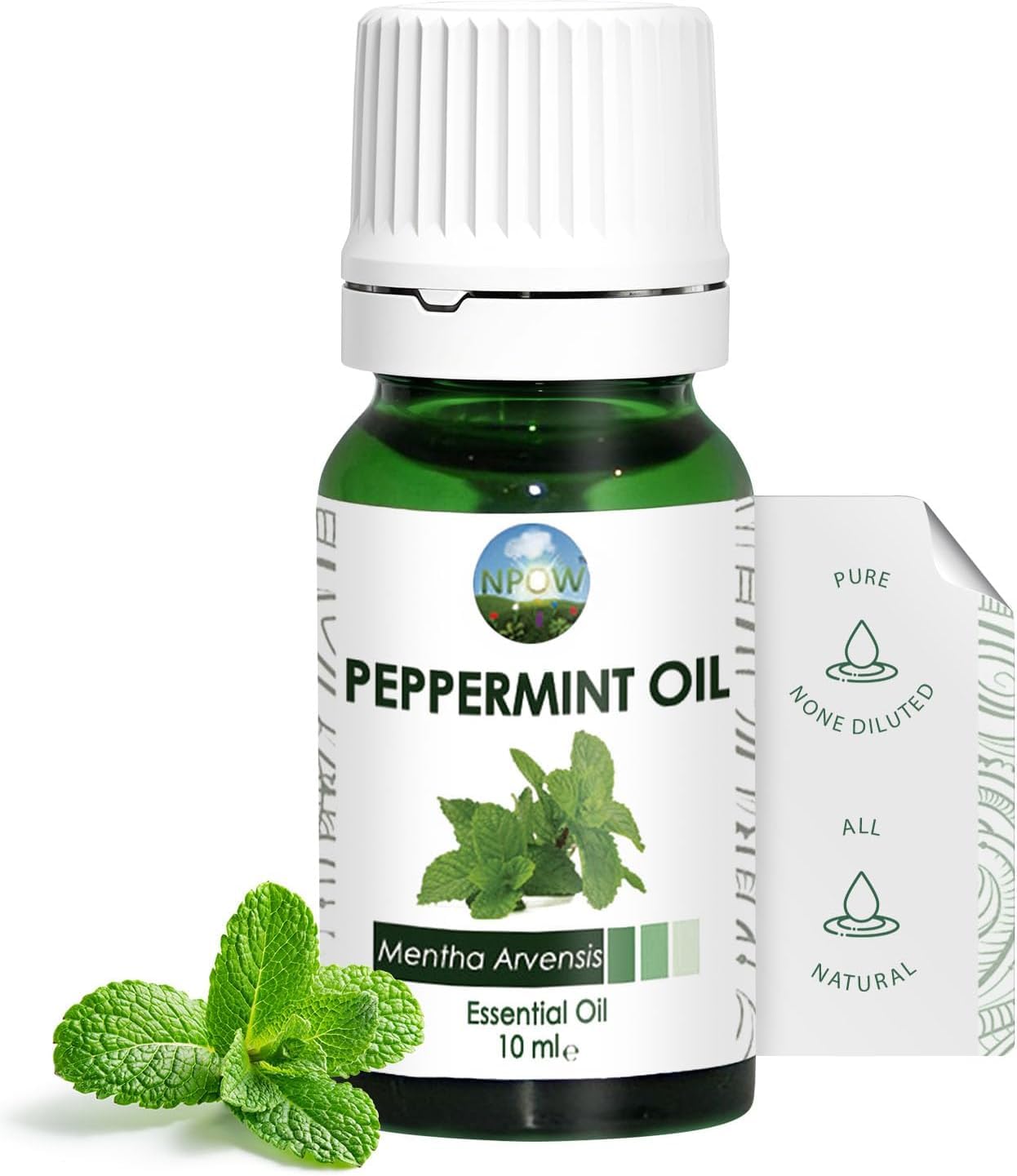 NPOW Peppermint Arvensis Essential Oil 10ml, 100% Pure Mentha arvensis Oil for D