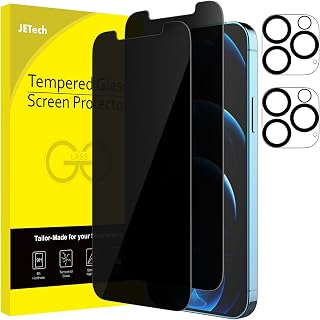 JETech Privacy Screen Protector for iPhone 12 Pro Max, 2+2 Pack