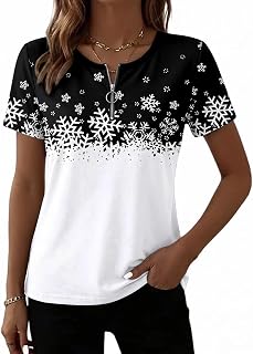 Women's Halloween Thanksgiving Quarter Zip Short Sleeve Casual Tops, Fall Theme