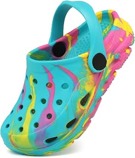 Toddler Kids Clogs Garden Shoes for Boys Girls Marbled Tie Dye Water Shoes Slip on Sandals