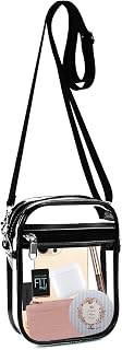 Fibrdoo Clear Bag for Stadium Events Transparent Crossbody Purse | Stadium Approved Clear Bag Tote Handbag with Adjustable Straps for Women Men for Concerts Sports Game Days Festivals