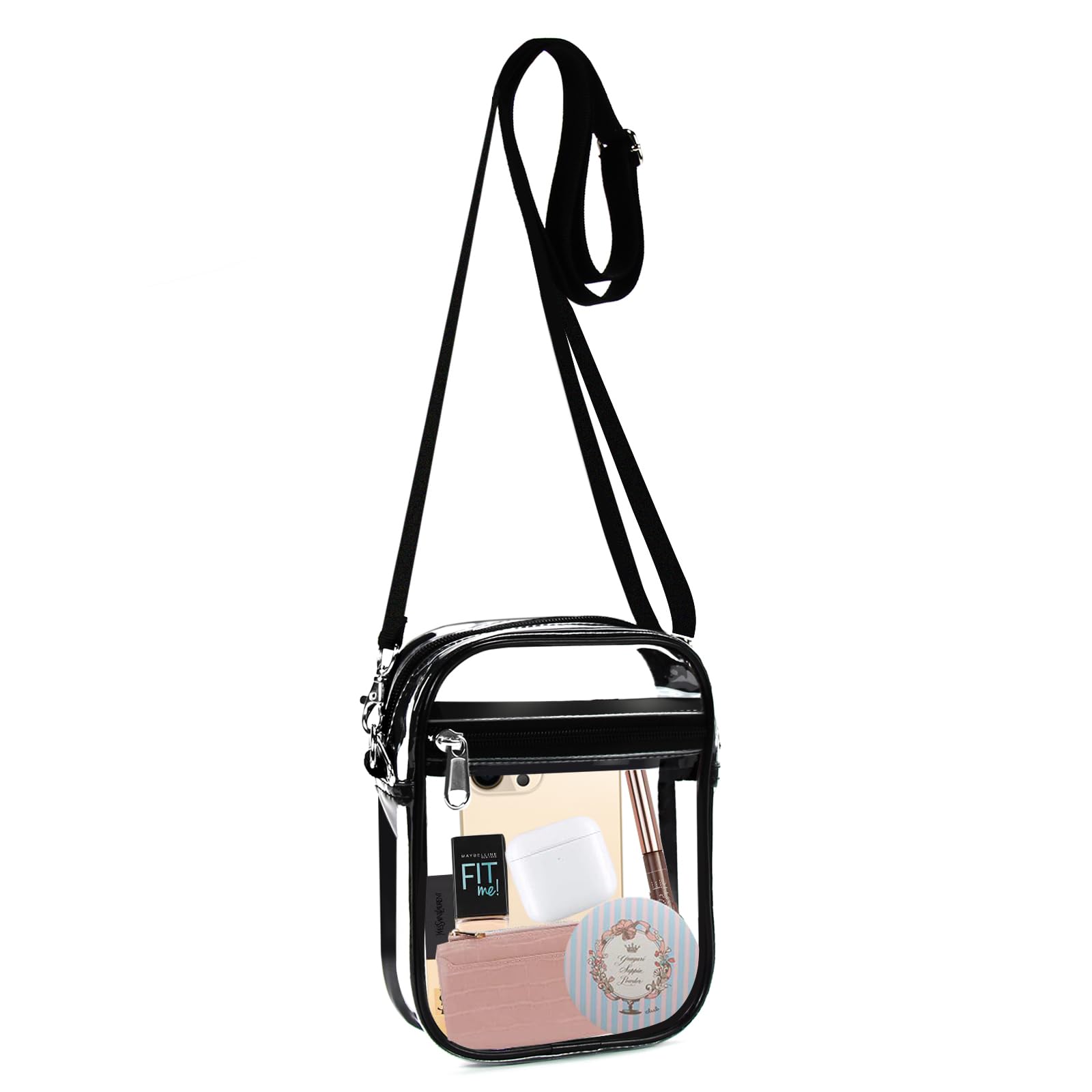 Fibrdoo Clear Bag for Stadium Events Transparent Crossbody Purse | Stadium Appro
