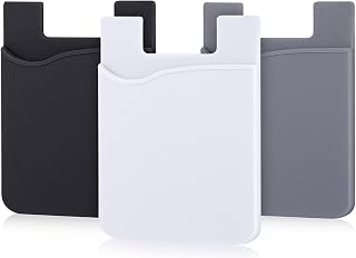AgentWhiteUSA Cell Phone Wallet, Stick on Wallet (3 Pieces) (for Credit Card, Business Card & Id) | Compatible with Almost Every Phone | iPhone, Android & Most Smartphones