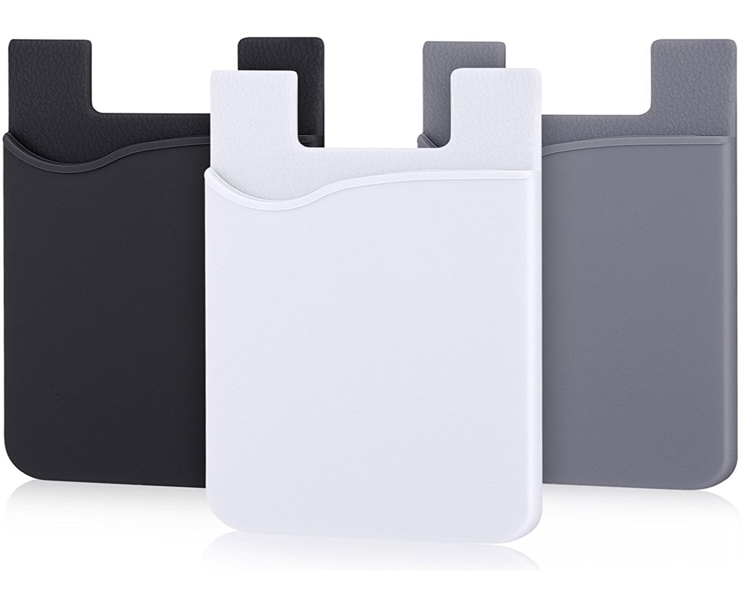 AgentWhiteUSA Cell Phone Wallet, Stick on Wallet (3 Pieces) (for Credit Card, Bu